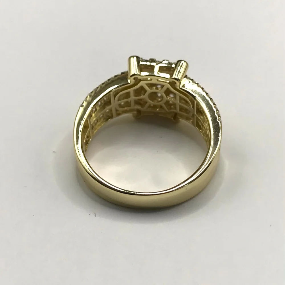 Gold Over 925 Sterling silver 2.33CT MOISSANITE Cluster Men’s Ring Size 11